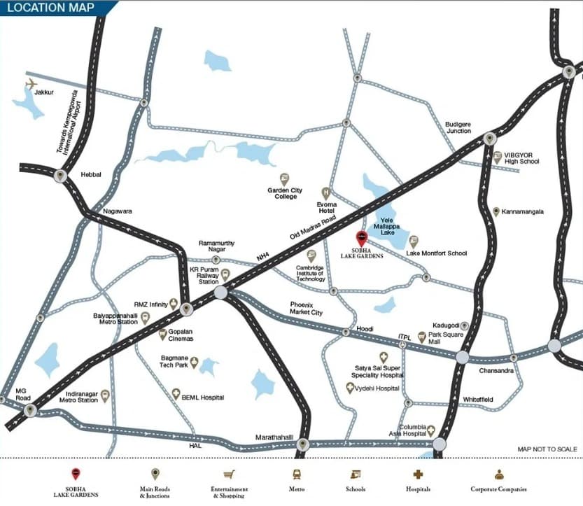 Sobha Lake Gardens Map